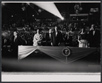 John F. Kennedy [center] in the 1963 stage event Salute to the President