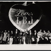 Allan Sherman [center] and unidentified others in the 1964 stage event Salute to the President