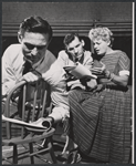 Joseph Wiseman, Warren Enters and Shelley Winters in the stage production The Saturday Night Kid