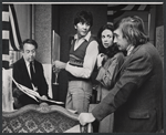 Fred Voelpel, Frank Langella, Maureen Anderman and Edward Albee in rehearsal for the stage production Seascape
