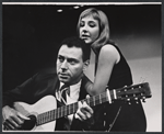Alan Arkin [seated] and unidentified of the comedy troupe Second City, Chicago, 1950s