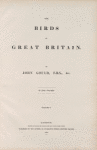 The birds of Great Britain