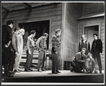 Dane Knell, Harrison Dowd, Harry Bergman, George Tyne, Cameron Prud'homme, David Clarke, Phillip Pine, Arthur Kennedy and James Dean in the stage production See the Jaguar