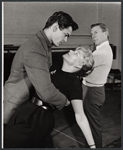 Nancy Olson, David Wayne and unidentified in rehearsal for the stage production Send Me No Flowers