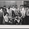 Playwright Miguel Piñero, Hollis Barnes, Bimbo, Kenny Steward, Johnny Johnson, Tito Goya, Joseph Carberry, Robert Maroff, Ben Jefferson, Felipe Torres, William Carden and unidentified others in the stage production Short Eyes