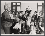 Morton DaCosta, Christopher Hewett, Gloria LeRoy, Denny Martin Flinn, Kevin Daly, James E. Rogers, Peter Sansone and unidentified others in rehearsal for the stage production Show Me Where the Good Times Are