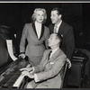 Hildegarde Neff, Don Ameche and Cole Porter in rehearsal for the stage production Silk Stockings