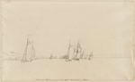 Sketch of our fleet turning round Chebucto head into the the harbour of Halifax