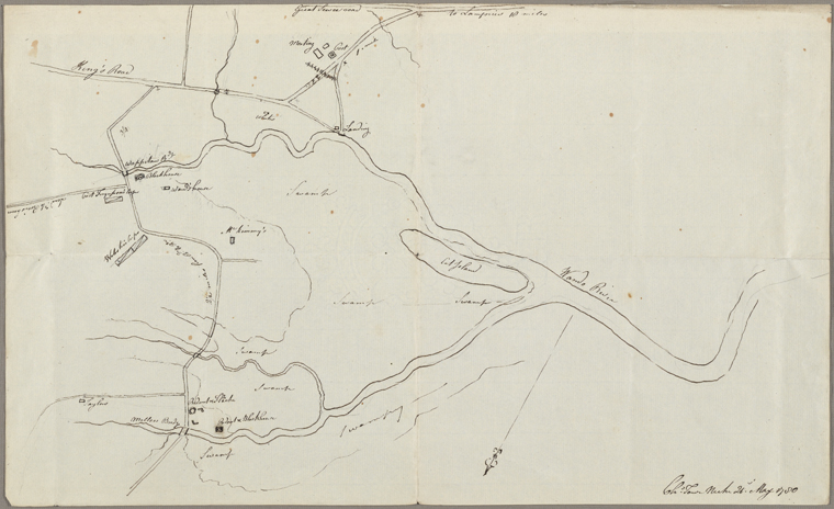 Map of Charleston Neck, South Carolina. 21st May, 1780