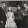 Kevin McCarthy, Gretchen Walther, Sal Mineo and Ken Kercheval in rehearsal for the stage production Something About a Soldier