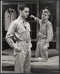 Sal Mineo and unidentified in the stage production Something About a Soldier