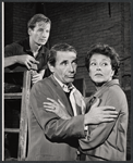 Donald Madden, Gary Merrill and Nancy Kelly in rehearsal for the stage production Step on a Crack