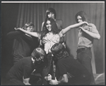 Elizabeth Herring [middle], Nick Rawson [right], Dave Ringland [front] and unidentified others in the 1969 stage production Stomp