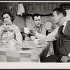 Maureen O'Sullivan, Walter McGinn and Chester Morris in the stage production The Subject Was Roses 