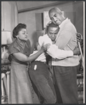 Hilda Haynes, Bill Gunn and Lincoln Kilpatrick in the stage production Take a Giant Step