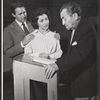 Donald Harron, Risa Schwartz and Jack Pearl in rehearsal for the stage production The Tenth Man