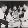 Jack Pearl, David Vardi, George Voskovec and unidentified others in rehearsal for the stage production The Tenth Man