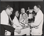 Jack Pearl, David Vardi, George Voskovec and unidentified others in rehearsal for the stage production The Tenth Man