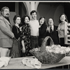 David Sabin, Blair Brown, Ellen Greene, Raul Julia, Caroline Kava, C. K. Alexander and Elizabeth Wilson in rehearsal for the 1976 Broadway production of The Threepenny Opera