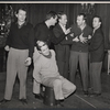 Arthur Storch [center], Richard Kiley [right] and unidentified others in rehearsal for the stage production Time Limit!