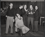 Arthur Storch [center], Richard Kiley [right] and unidentified others in rehearsal for the stage production Time Limit!