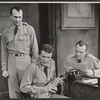 Richard Kiley [left], Arthur Kennedy [right] and unidentified [center] in the stage production Time Limit!