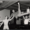 Dancing ensemble in rehearsal for To Broadway with Love