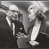 Cedric Hardwicke and Glynis Johns in rehearsal for the stage production Too True to Be Good 