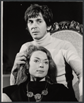 Gloria Maddox and Frank Langella in the stage production The Tooth of Crime