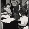 Joe Morton [center] and unidentified others in rehearsal for the stage production Tricks