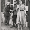 William Mervyn, Charlton Heston and Rosemary Harris in the stage production The Tumbler