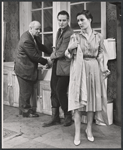 William Mervyn, Charlton Heston and Rosemary Harris in the stage production The Tumbler