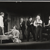 Alix Elias, Bruce Glover, George S. Irving, Philip Bruns, David Kossoff and Patricia Englund in the stage production Two Weeks Somewhere Else