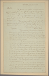 Letter to Col. Henry Rutgers, Albany