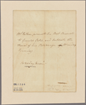 Letter to [Horatio] Gates