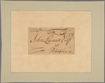 Letter to John Lawrence, Philadelphia