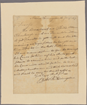 Letter to Peter Van Shack, [sic] Kinderhook [N. Y.]
