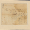 Letter to Peter Van Shack, [sic] Kinderhook [N. Y.]