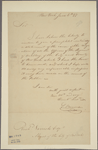 Letter to Richard Varrick, Mayor of the City of New York