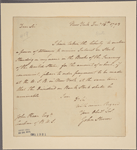 Letter to John Kean, Cashier, Bank of the United States, Philadelphia