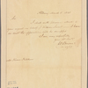 Letter to Hiram Ketchum [New York?]