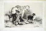 Man with his horse and dog, Cumberland.