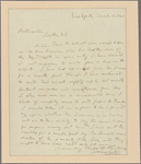 Letter to the Post Master, Trenton, N. J.