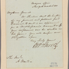 Letter to A[aron] Ward [Washington, D. C.]