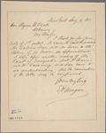 Letter to Myron H. Clark, Albany