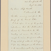 Letter to [Mary L.] Booth [New York].