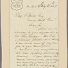 Letter to Thomas C. Fields, Central Park Commissioner [New York]