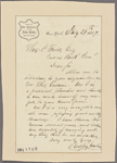 Letter to Thomas C. Fields, Central Park Commissioner [New York]