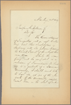 Letter to Prosper M[ontgomery] Wetmore