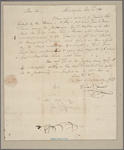 Letter to [Thomas Sim Lee, Annapolis?]